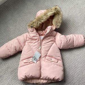 Zara Baby Pink Puffer- 4/5 years